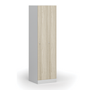 Szafka ubraniowa wąska, 2-drzwiowa, 1850 x 500 x 500 mm, demontaż, zamek cylindryczny, drzwi laminowane, dąb naturalny