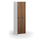 Szafka ubraniowa wąska, 2-drzwiowa, 1850 x 500 x 500 mm, demontaż, zamek RFID, drzwi laminowane, orzech