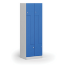 Szafka ubraniowa Z, 4-drzwiowa, 1850 x 600 x 500 mm, demontaż, zamek cylindryczny, drzwi niebieskie