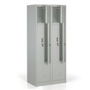 Szafka ubraniowa Z, 4-drzwiowa, 1920 x 400 x 500 mm, demontaż, zamek cylindryczny, drzwi szare