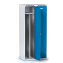 Szafka ubraniowa z przegrodą, 2-drzwiowa, 1800 x 800 x 500 mm, zamek cylindryczny, drzwi szare