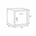 Szafka ubraniowa z schowkami zamykanymi 300 x 300 x 300 mm, zamek cylindryczny, ciemnoszary, drzwi pomarańczowe