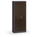 Szafy spawane z laminowanymi drzwiami, 1950 x 800 x 400 mm, RAL 7016/wenge