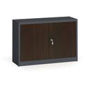 Szafy spawane z laminowanymi drzwiami, 800 x 1200 x 400 mm, RAL 7016/wenge