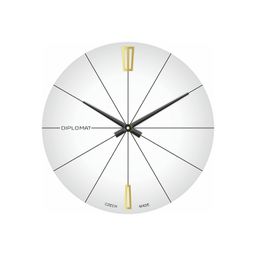 Szklany zegar ścienny, biały