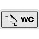 Tabliczka na drzwi -WC na lewo, schodami na górę
