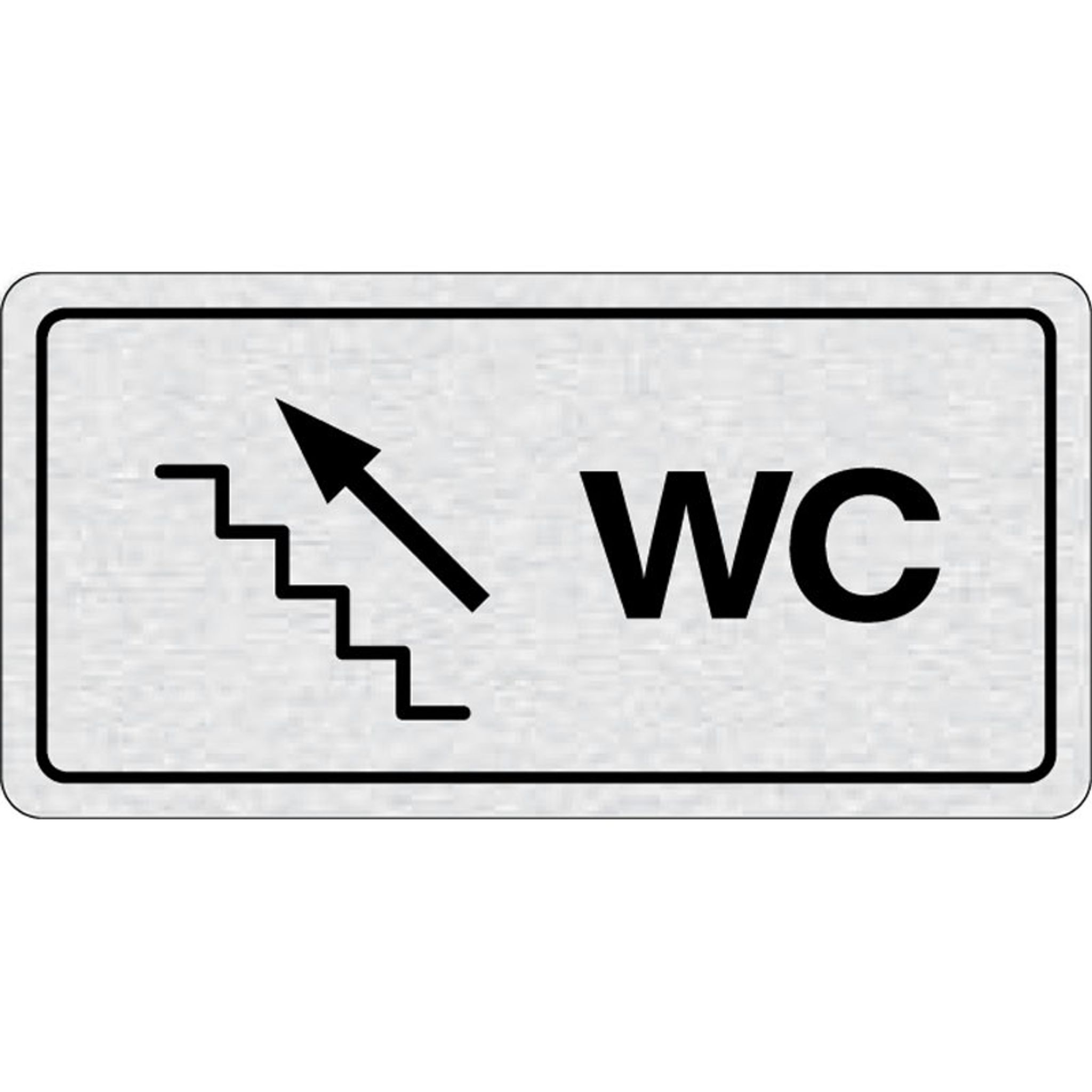 Tabliczka na drzwi -WC na lewo, schodami na górę