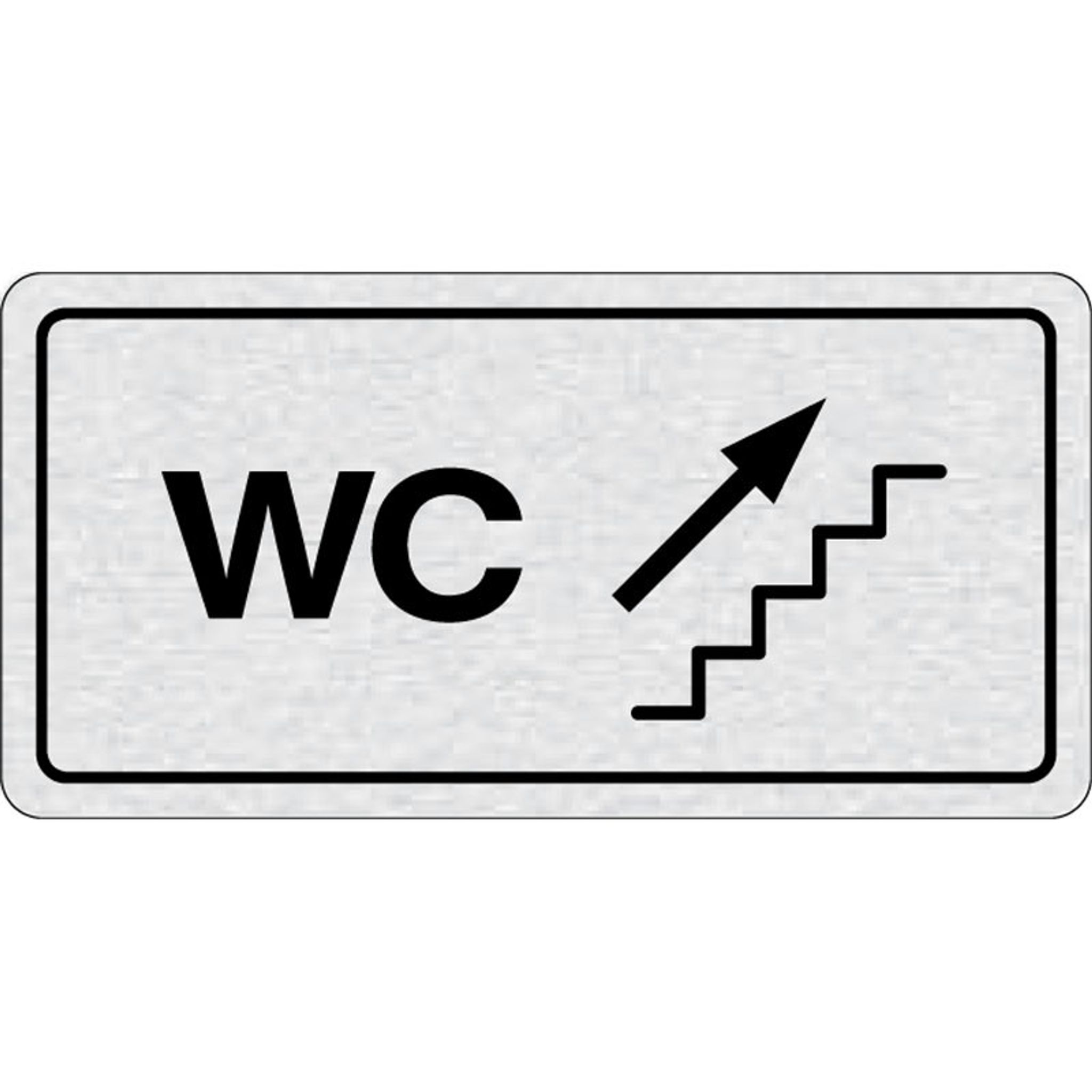 Tabliczka na drzwi -WC na prawo, schodami na górę