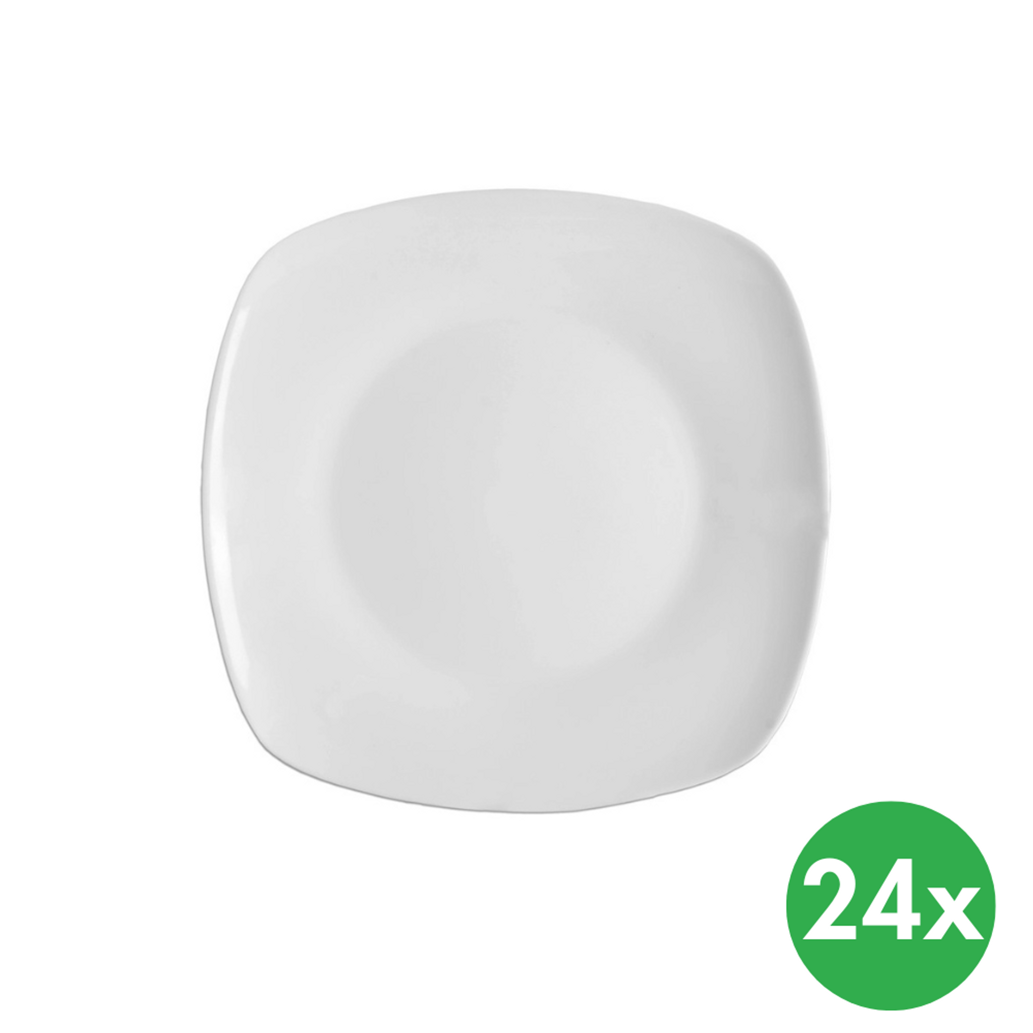 Talíř dezertní hranatý MONA, 18,5 x 18,5 cm, porcelán, 24 ks