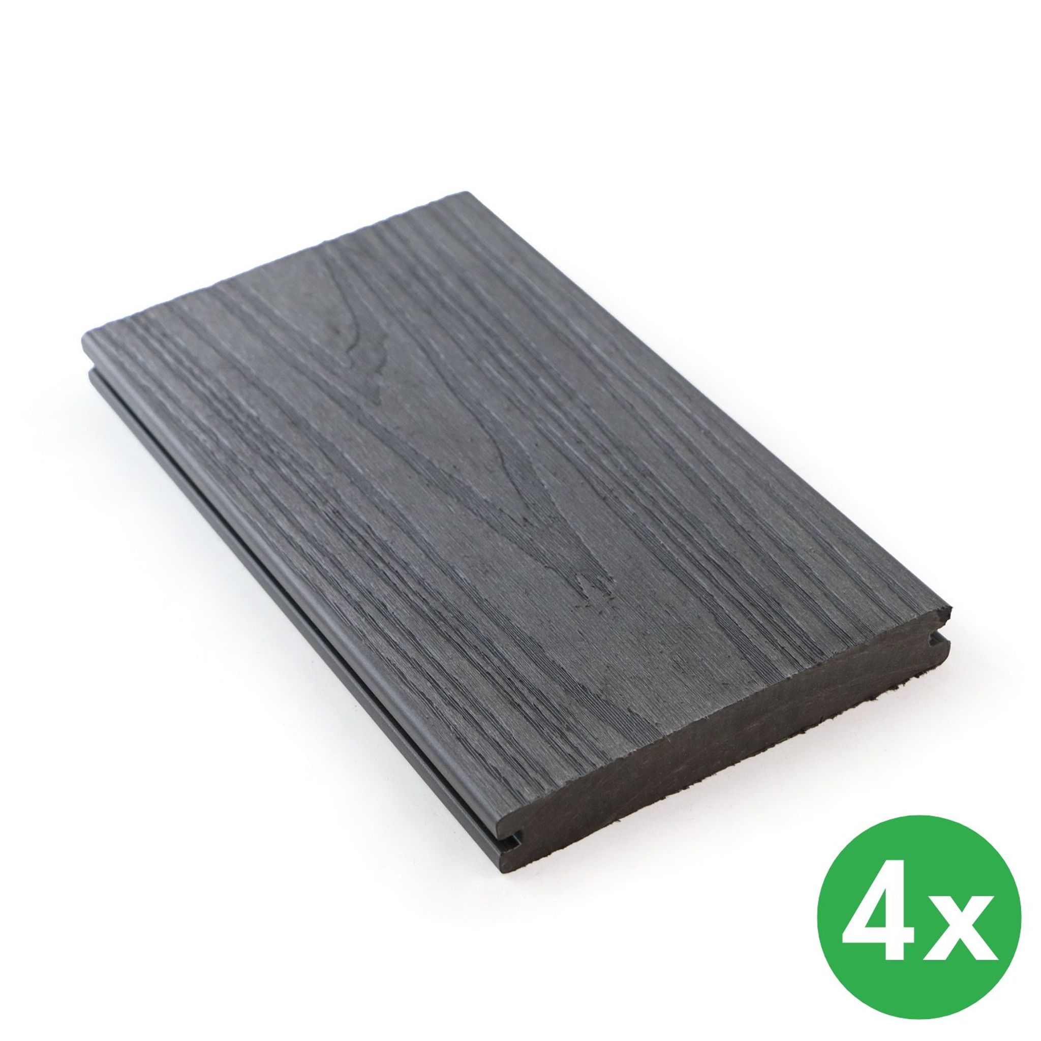 Terasové dosky WPC koextrudované, plný profil, 140 × 23 × 2850 mm, 4 ks, antracit