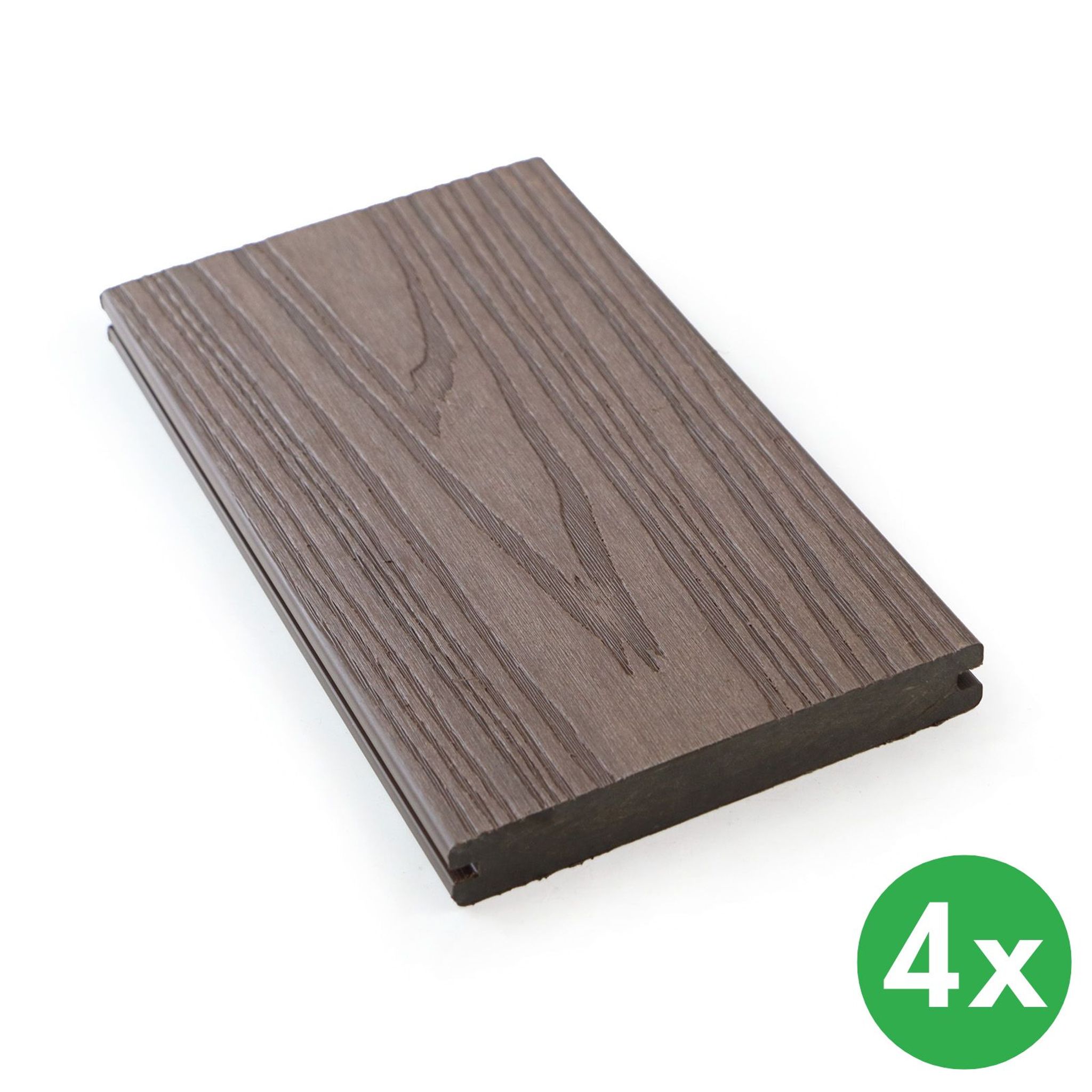 Terasové dosky WPC koextrudované, plný profil, 140 × 23 × 2850 mm, 4 ks, rosewood