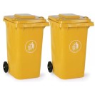 2x Kunststoff-Mülltonne 240 Liter, gelb