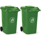 2x Kunststoff-Mülltonne 240 Liter, grün