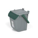 Abfallbehälter aus Kunststoff zur Mülltrennung ECOLOGY, grau-grün