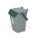Abfallbehälter aus Kunststoff zur Mülltrennung ECOLOGY II, grau-grün