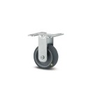 Antistatické přístrojové kolo, 50 mm, pevné, plotýnka, šedá guma
