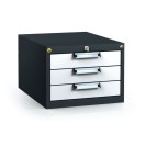 Antistatický závesný ESD box pre pracovné stoly 351 x 480 x 600 mm, 3 zásuvky