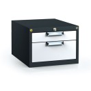 Antystatyczny pojemnik zaczepowy ESD do stołów roboczych 351 x 480 x 600 mm, 2 szuflady