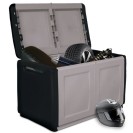 Aufbewahrungsbox mit Deckel aus Kunststoff, 960 x 570 x 530 mm, grau