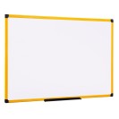 Bi-Office Whiteboard an der Wand, magnetisch, gelber Rahmen, 900 x 600 mm