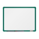 Biała magnetyczna tablica do pisania boardOK 600 x 450 mm, zielona rama