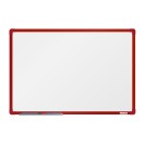 Biała magnetyczna tablica do pisania boardOK 600 x 900 mm, czerwona rama