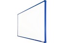 Biała tablica do pisania magnetyczna z powierzchnią ceramiczną boardOK, 1200 x 900 mm, niebieska ramka