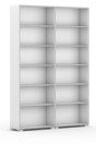 Biblioteka SILVER LINE, biały, 2 kolumny, 2230 x 1600 x 400 mm