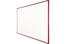Biela magnetická popisovacia tabuľa s keramickým povrchom boardOK, 1800 x 1200 mm, červený rám