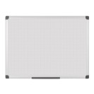 Biela magnetická popisovacia tabuľa s potlačou, štvorce/raster, 1200 x 900 mm
