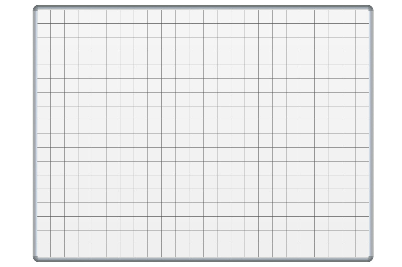 Bílá keramická popisovací tabule s potiskem ekoTAB, 1200 x 1000 mm, čtverce/rastr