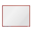 Bílá magnetická popisovací tabule boardOK, 1200 x 900 mm, červený rám