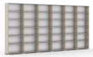 Bücherregal SILVER LINE, Eiche natur, 6 Reihen, 2230 x 4800 x 400 mm