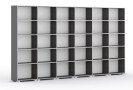 Bücherregal SILVER LINE, Graphit, 6 Reihen, 1865 x 3600 x 400 mm