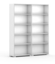 Bücherregal SILVER LINE, weiß, 2 Reihen, 1865 x 1600 x 400 mm