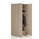 Büro-Garderobenschrank hoch SOLID, Kleiderstange, 2 Ablagen, 800 x 600 x 1830 mm, Eiche natur