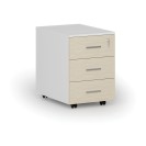 Büro-Mobilcontainer PRIMO WHITE, 3 Schubladen, weiß/Birke