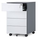 Büro-Rollcontainer, Schreibtischcontainer METAL, 4 Schubladen