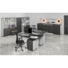 Büro-Schreibtischkommode PRIMO GRAY, 740 x 600 x 420 mm, grau/Graphit