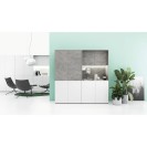 Büroküche NIKA mit Waschbecken und Wasserhahn 1000 x 600 x 2000 mm, Beton, rechts