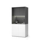 Büroküche NIKA mit Waschbecken und Wasserhahn 1000 x 600 x 2000 mm, Graphit, rechts