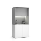 Büroküche NIKA mit Waschbecken und Wasserhahn 1000 x 600 x 2000 mm, grau, links
