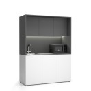 Büroküche NIKA mit Waschbecken und Wasserhahn 1481 x 600 x 2000 mm, Graphit, links