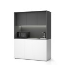 Büroküche NIKA mit Waschbecken und Wasserhahn 1481 x 600 x 2000 mm, Graphit, rechts