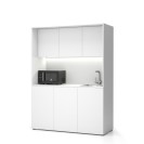 Büroküche NIKA mit Waschbecken und Wasserhahn 1481 x 600 x 2000 mm, weiß, rechts