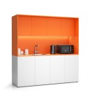 Büroküche NIKA mit Waschbecken und Wasserhahn 1963 x 600 x 2000 mm, Orange, links