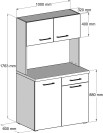 Büroküche PRIMO ohne Ausstattung, grau/Buche