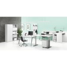 Büroschrank LAYERS, Garderobenstange, 800 x 600 x 1905 mm, weiß