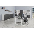 Büroschrank mit Schiebetür PRIMO WHITE, 1087 x 800 x 420 mm, weiß/Graphit
