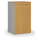 Büroschrank mit Tür PRIMO GRAY, 3 Einlegeböden, 1335 x 800 x 640 mm, Grau/Buche